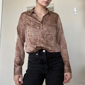 A New Day snake print buttondown